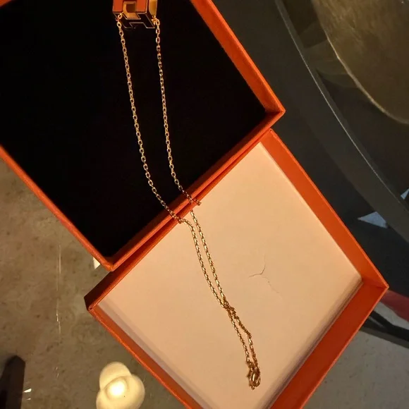 Authentic Cage d'h Hermes Pendant Necklace - Picture 10 of 10